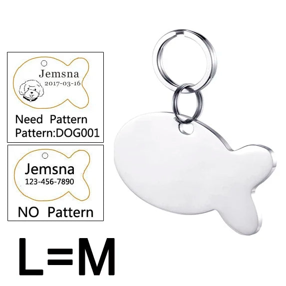 Custom Dog ID Tag with Free Engraving - Pet Collar Harness Pendant for Cats Puppy Kitten Leash Accessories Pet Supplies