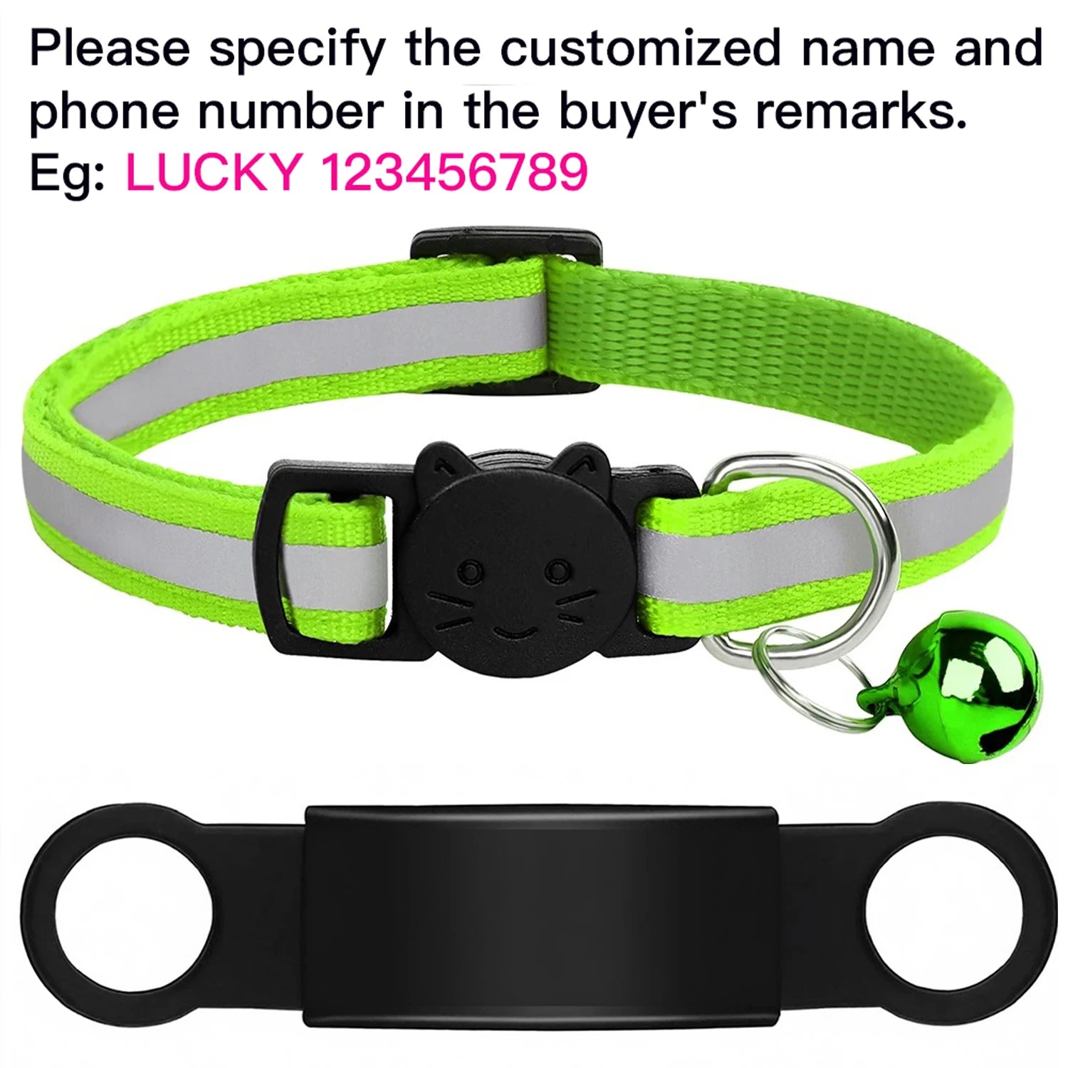 Customized Pet Collar Reflective Cat Collars Free Engraved Puppy Kitten Pet ID Nameplate Necklace With Bell Anti-lost For Cats