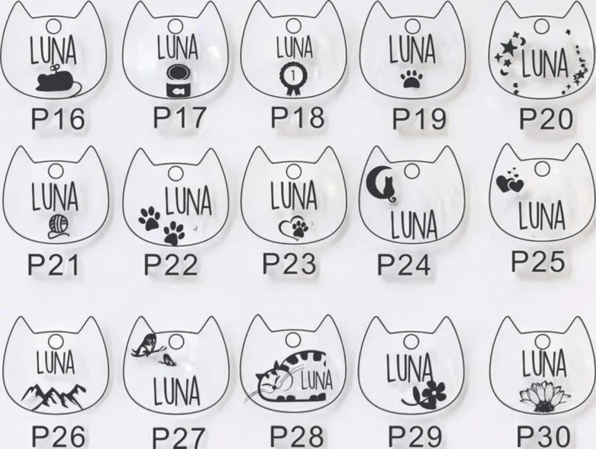Personalized Small Cat Collar ID Tag - Engravable Pet Name Tag for Cats, Durable Stainless Steel Cat Head & Collar Accessories,