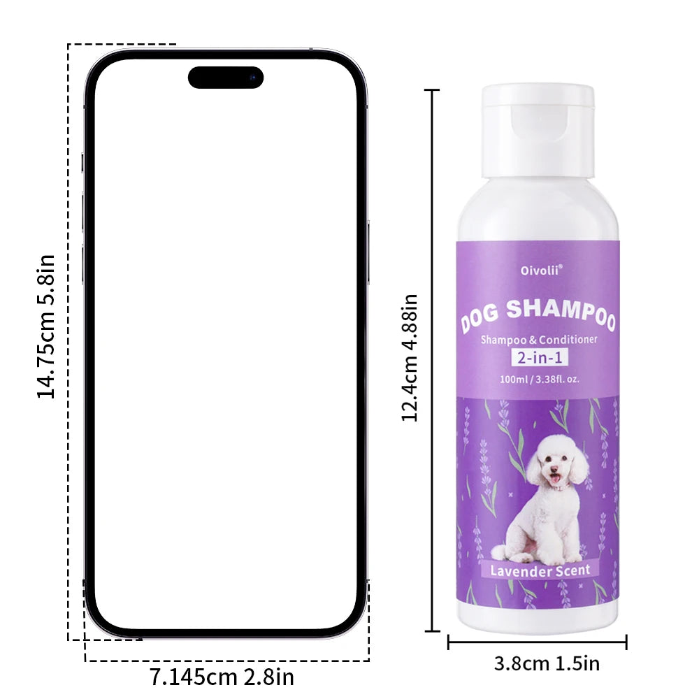 Pet Shampoo And Conditioner 2-in-1 Lavender Scent Deep Cleansing Refreshing Coat Softener For All Dogs Pet Deodorizer