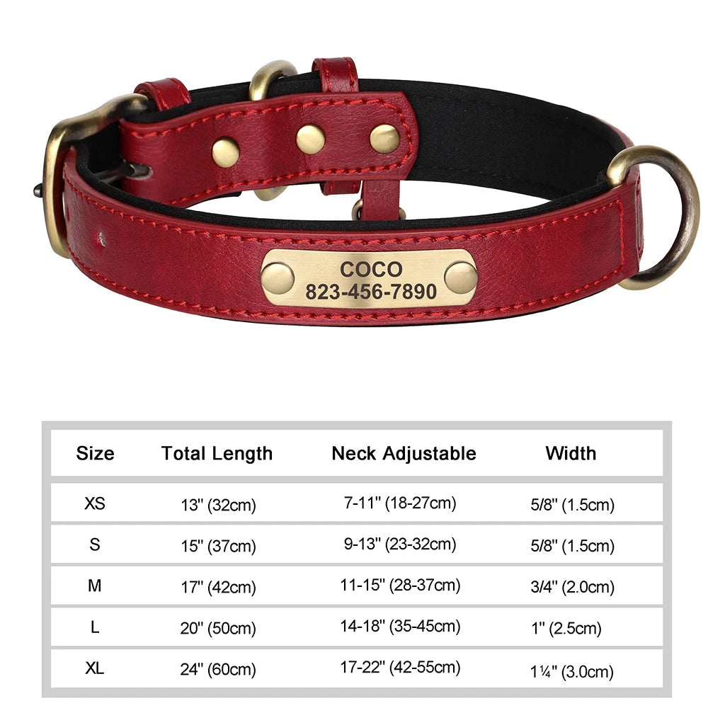Personalized Leather Dog Collar with Free Engraved Name Horizon