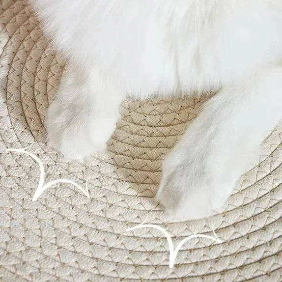 Pet Cat Bed Round Hand Woven Rattan Wear-resistant Cat Bed Summer Cooling Pet Bed Indoor Sleeping House Pet Products Accessories