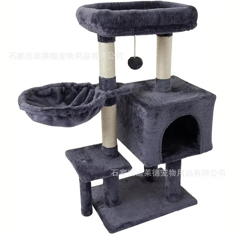 23.5in Cat Tree Tower with Sisal Scratching Posts Cozy Cat Condo House Activity Center for Kittens  Sturdy Indoor