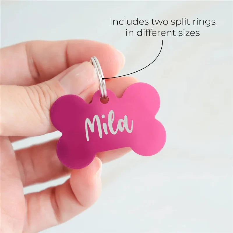 Personalized Pet ID Tag Dog Cat Nameplate Address Number Aluminum Collar Accessories Free Engraving ID Tags for Collar