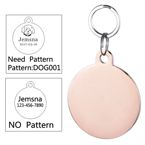 Custom Dog ID Tag with Free Engraving - Pet Collar Harness Pendant for Cats Puppy Kitten Leash Accessories Pet Supplies