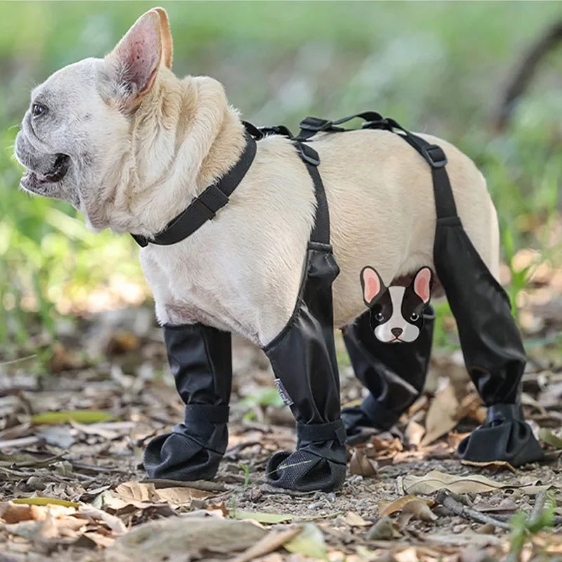 Best Anti-Slip Dog Shoes Pet Paw Protector Dog Rain Booties, Dirty-proof & Anti-fall Dog Outdoor Dog Suspender Sock Shoes