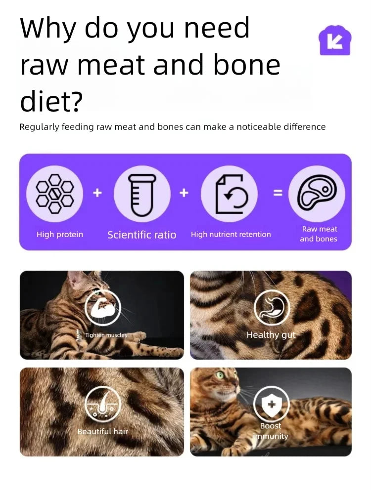 New full price raw bone and meat staple food freeze-dried chicken beef salmon into kitten cat food