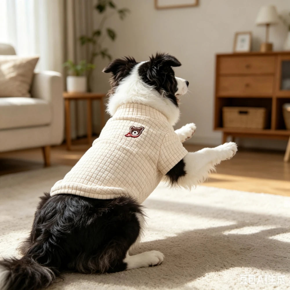 Waffle texture cat and dog sweater suitable for small and medium-sized dogs, Chihuahua poodle, English short pet clothes