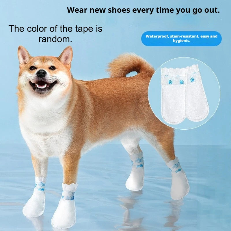 20PC/Lot Pet Disposable Paw Shoes Waterproof Non-woven Fabric Dog Anti-Dirt Shoe Covers Outdoor Dog Walking Small Dog Socks