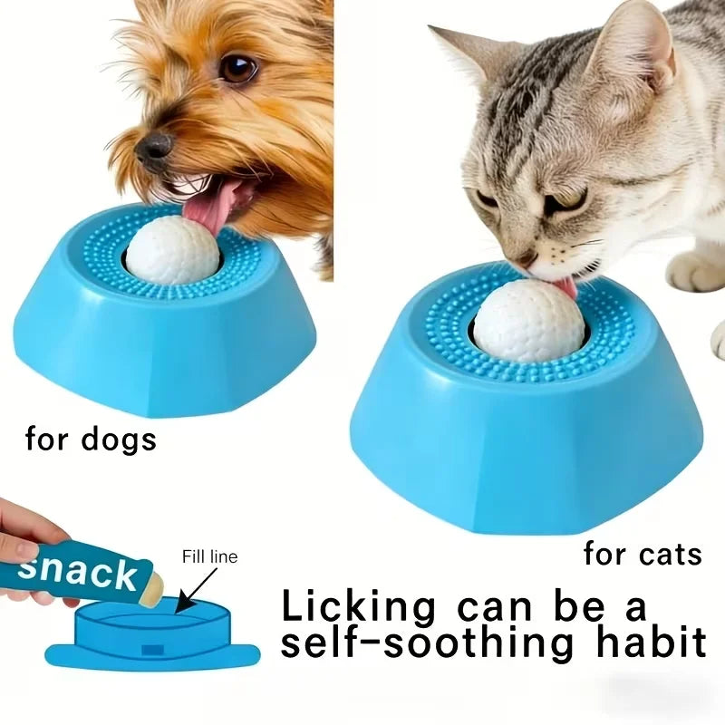 Best-selling new pet food puzzle toy fun licking slow feeder dog bowl non-slip spherical dog licker universal for cats and dogs
