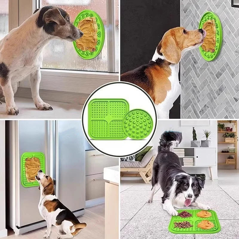 Silicone Dog Lick Mat Slow Feeder with Suction Cup Boredom Buster Bathing Grooming Distraction Licking Pad for Dogs Cats
