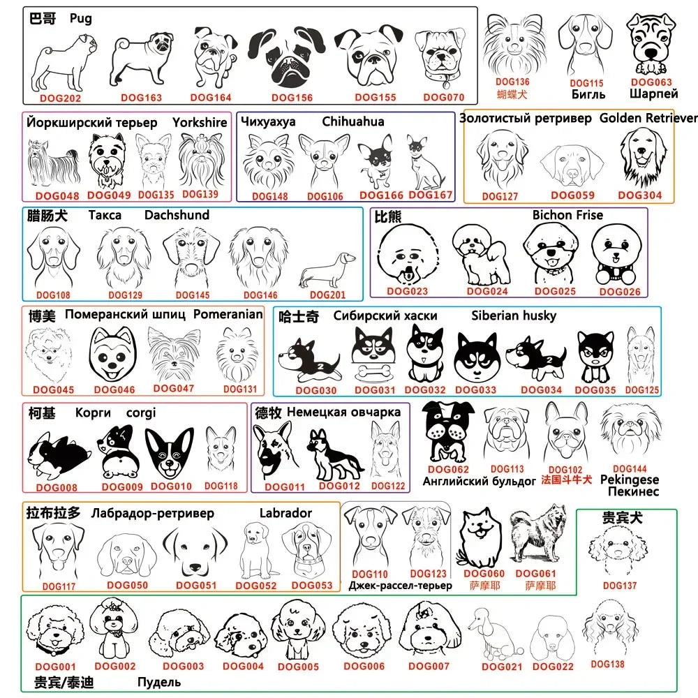 Custom Dog ID Tag with Free Engraving - Pet Collar Harness Pendant for Cats Puppy Kitten Leash Accessories Pet Supplies