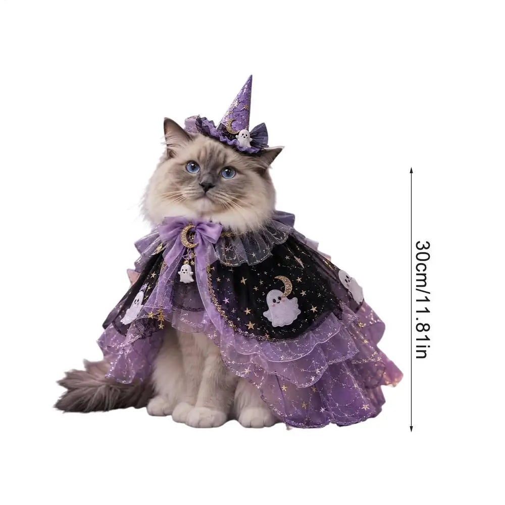 Cat Halloween Costume For Pets Pet Cosplay Cloak Photo Prop Cat Apparel Party Outfit For Home Party Holiday Gathering Outdoor