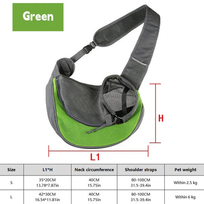 1Pc Dog out backpack,Dog Sling Carrier Breathable Mesh Travel Crossbody Bag For Puppy Cat Hiking Camping Horizon