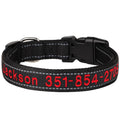 Embroidered Nylon Dog Collar Personalized Puppy Cat Collars Reflective Pet ID Collars DIY Phone Name ID For Small Large Dog Cat