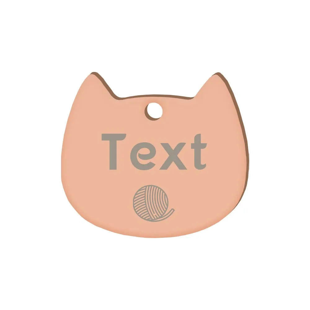 Custom Cat Face Id Dog Tags Name Tags Stainless Steel Plate Decoration Personalized Engraving Animal Chain Charm with number