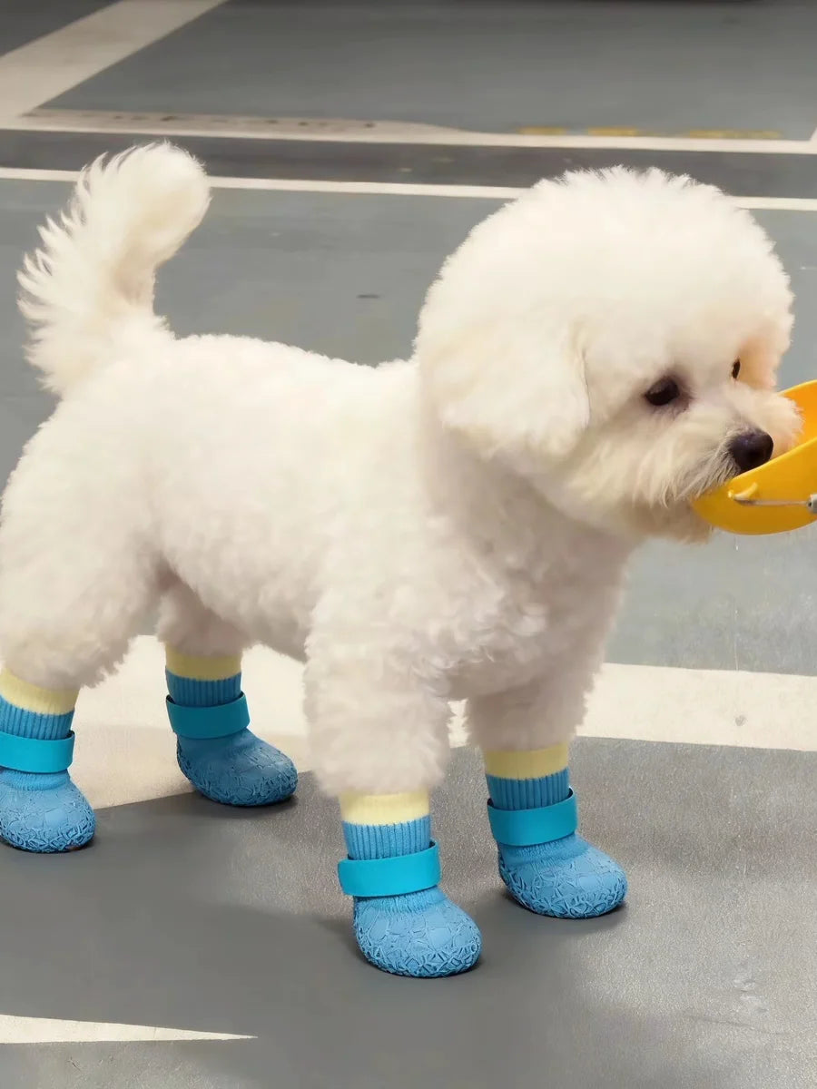 Dogs Anti-Slip Waterproof Soft-Soled Shoes Prevent Falling off Dog Socks for Outdoor Wear Resistant Slip-On Pet Footwear