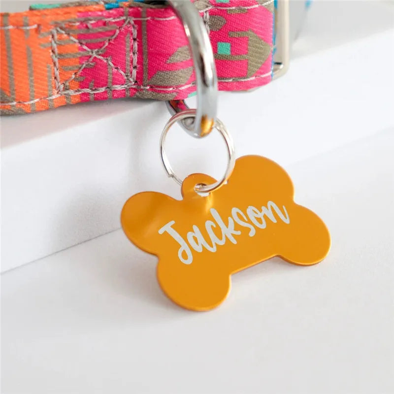 Personalized Pet ID Tag Dog Cat Nameplate Address Number Aluminum Collar Accessories Free Engraving ID Tags for Collar
