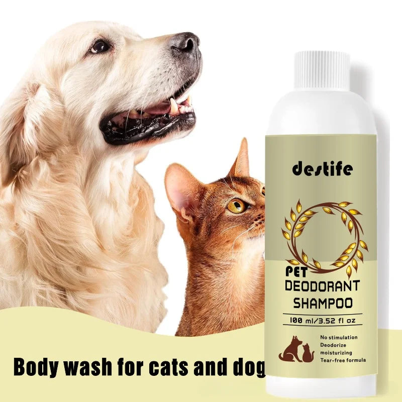Cat Dog Shampoo Bath Body Wash Conditioner 3-in-1 Oatmeal Flavour Leave Scent Fragrance Deodorizing Bath Pet Cleaning Products
