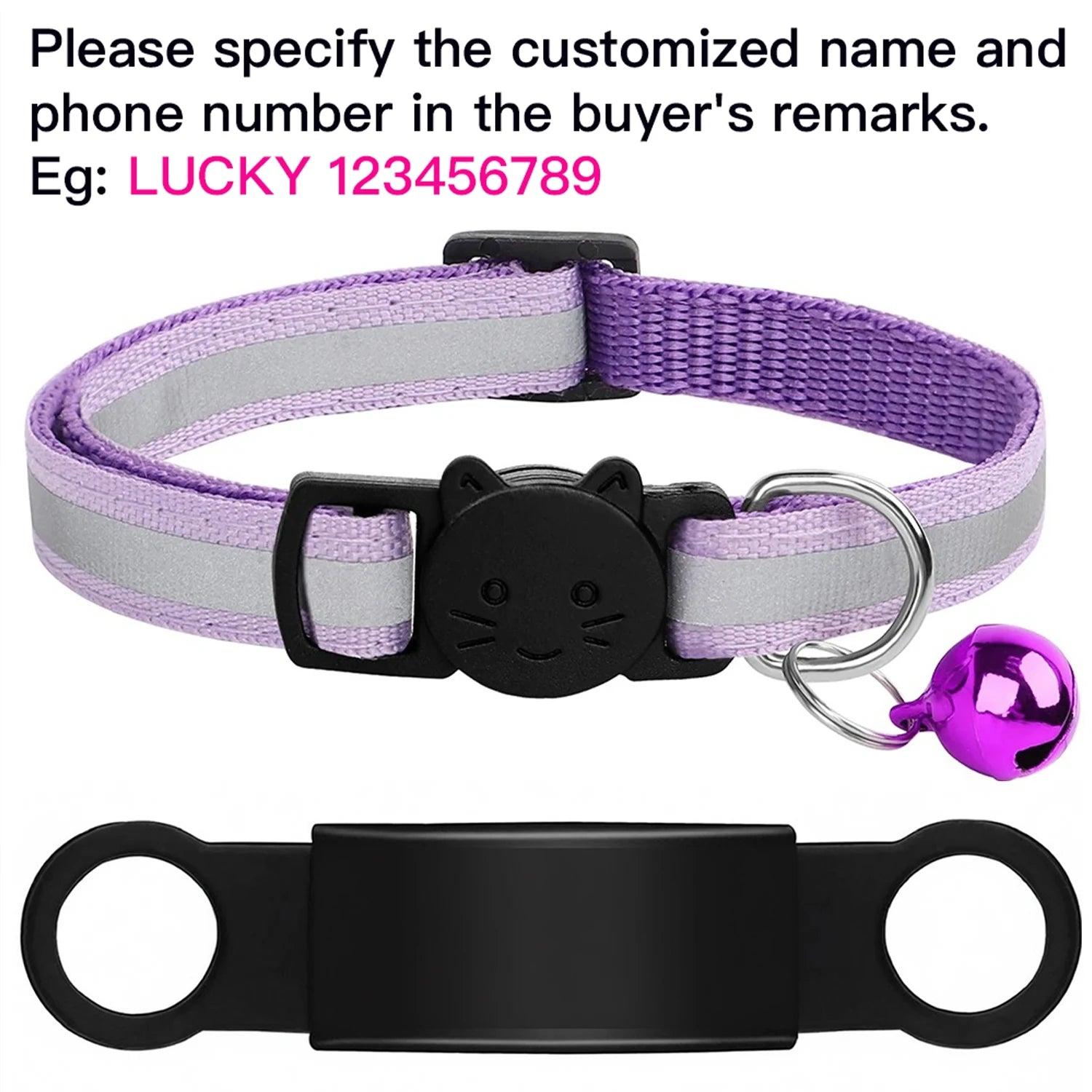 Customized Pet Collar Reflective Cat Collars Free Engraved Puppy Kitten Pet ID Nameplate Necklace With Bell Anti-lost For Cats
