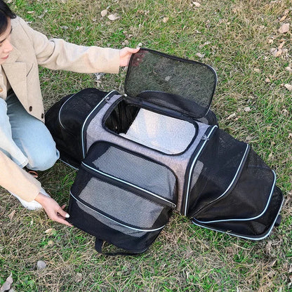 Portable Cat Backpack Carrier Foldable Expandable Pet Travel Bag Airline Approved Breathable Pet Carrier for Dog Pet Accessories Horizon