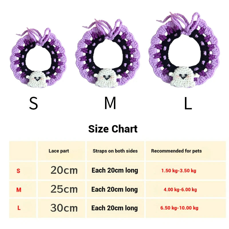 Cat Collar Kawaii Cat Scarf Pet Clothes Halloween Cat Costume Collar Accessorie Nacklace Pet Bibs Halloween Cosplay Decoration