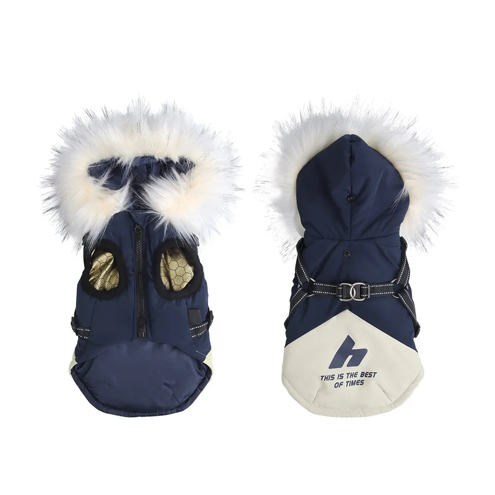 New Pet Dog Winter Warm Coat Fleece Hooded Puppy Jacket Plush  Warm Cotton Vest Autumn Winter Clothing For Dogs Cats Clothes