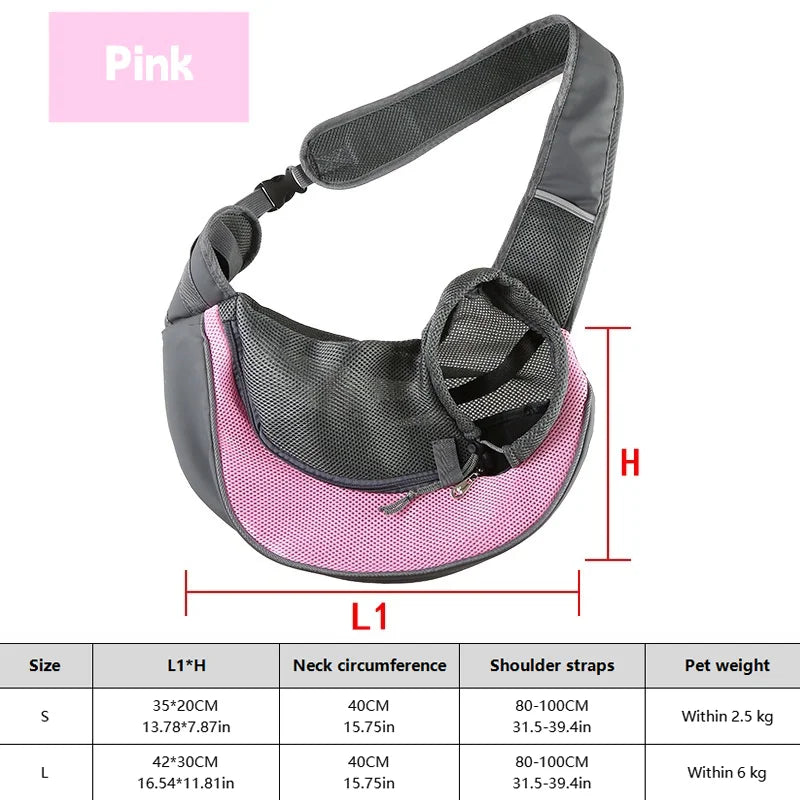 1Pc Dog out backpack,Dog Sling Carrier Breathable Mesh Travel Crossbody Bag For Puppy Cat Hiking Camping Horizon