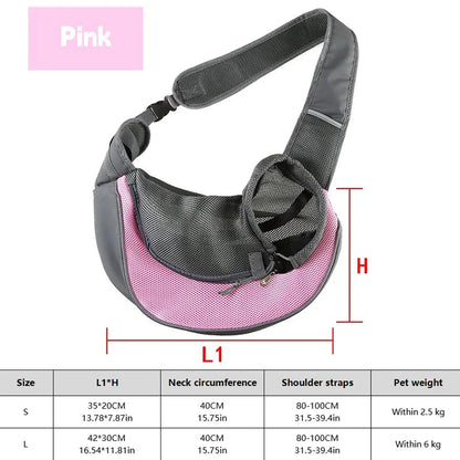 1Pc Dog out backpack,Dog Sling Carrier Breathable Mesh Travel Crossbody Bag For Puppy Cat Hiking Camping Horizon