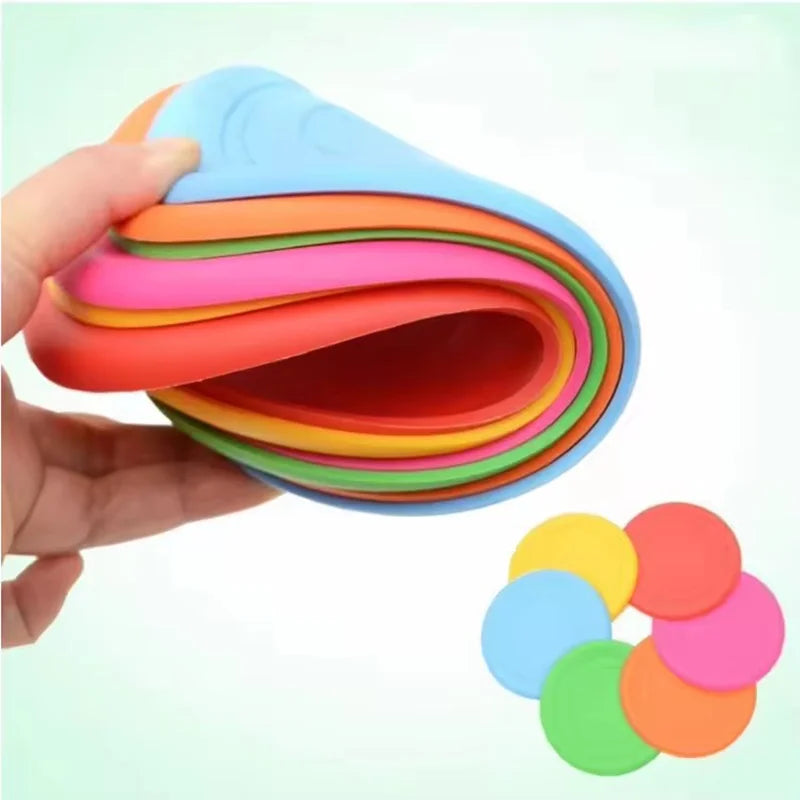 Pet Flying Disc Interactive Training Toy Outdoor Throwing Soft Rubber Flying Saucer For Dogs Exercise Play Fetch Training Supply