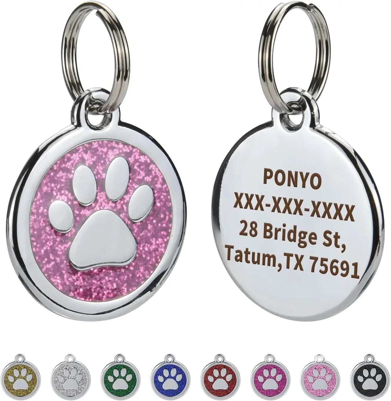 Pet ID Tags Free Engraving Pet Anti-lost Collar Pendant Personalized Puppy Name Tag Cat Paw Decoration Customized Product