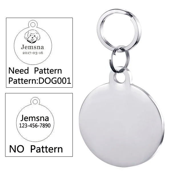 Custom Dog ID Tag with Free Engraving - Pet Collar Harness Pendant for Cats Puppy Kitten Leash Accessories Pet Supplies