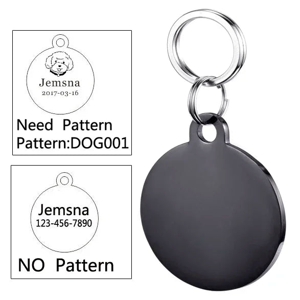 Custom Dog ID Tag with Free Engraving - Pet Collar Harness Pendant for Cats Puppy Kitten Leash Accessories Pet Supplies
