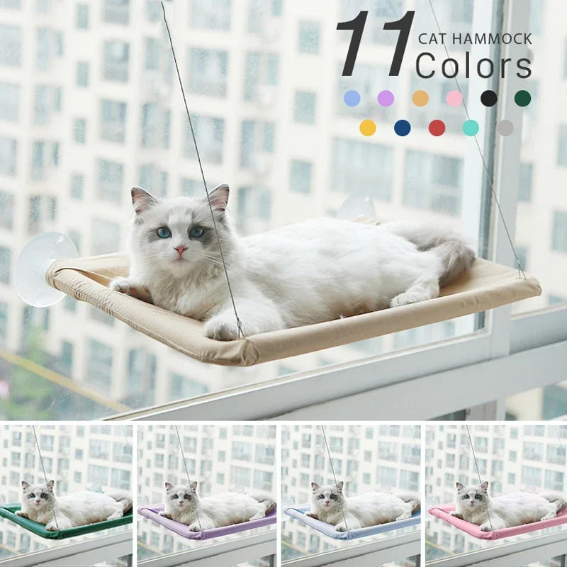 20KG Pet Cat Hammock Hanging Cat Bed Bearing Comfortable Cat Sunny Window Seat Mount Kitten Climbing Frame Pet Accessories Horizon