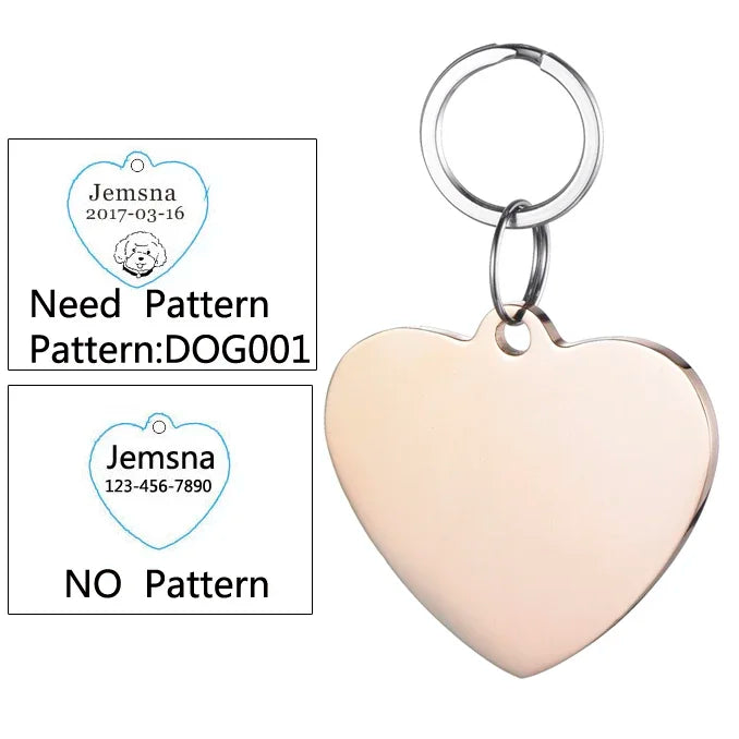 Custom Dog ID Tag with Free Engraving - Pet Collar Harness Pendant for Cats Puppy Kitten Leash Accessories Pet Supplies