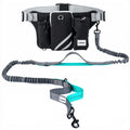 Hand Hands Free Dog Leash with Zipper Pouch Waist Belt with Multi Pockets Bag Reflective Stitching Bungee with Running Jogging