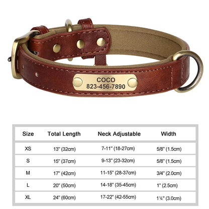 Personalized Leather Dog Collar with Free Engraved Name Horizon