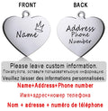 Dog ID Heart Tag Custom Personalized Cat Collar Pendant Engraved Pet Necklace Chain Charm Supplies For Name Products