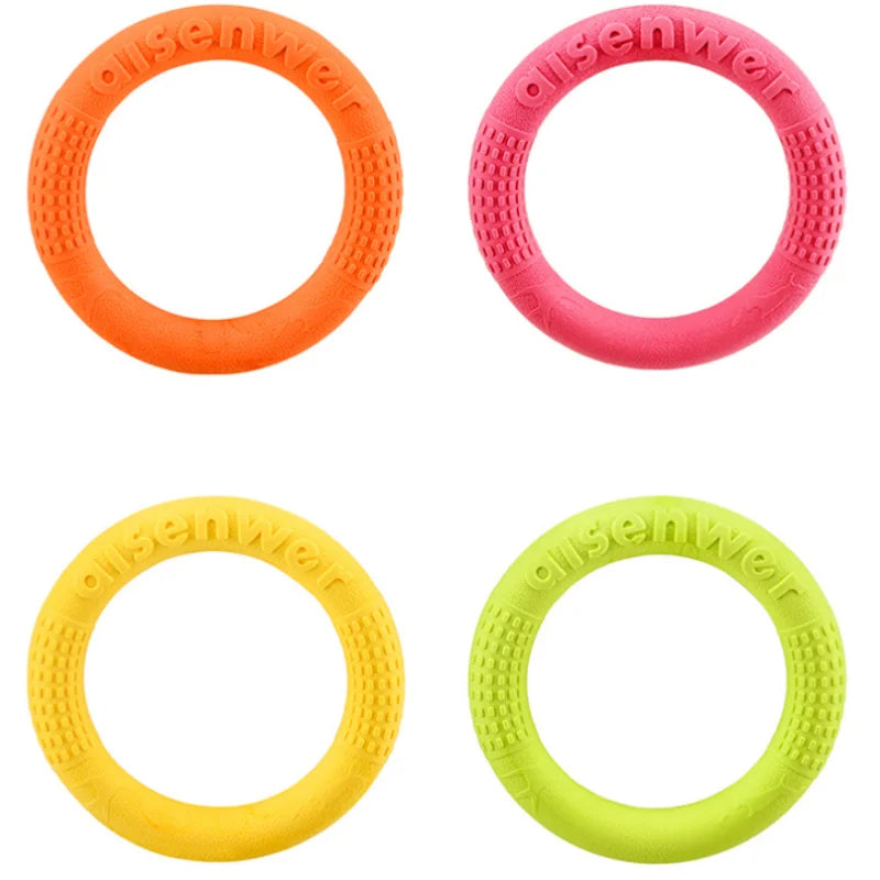 Indestructible Dog Flying Disc Ring, Bite Resistant TPR Chew Toy for Tug of War Fetch, Floating Outdoor Dog Toy for All Dogs