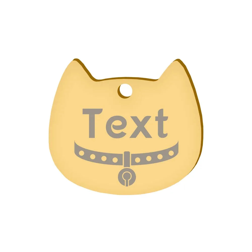 Custom Cat Face Id Dog Tags Name Tags Stainless Steel Plate Decoration Personalized Engraving Animal Chain Charm with number