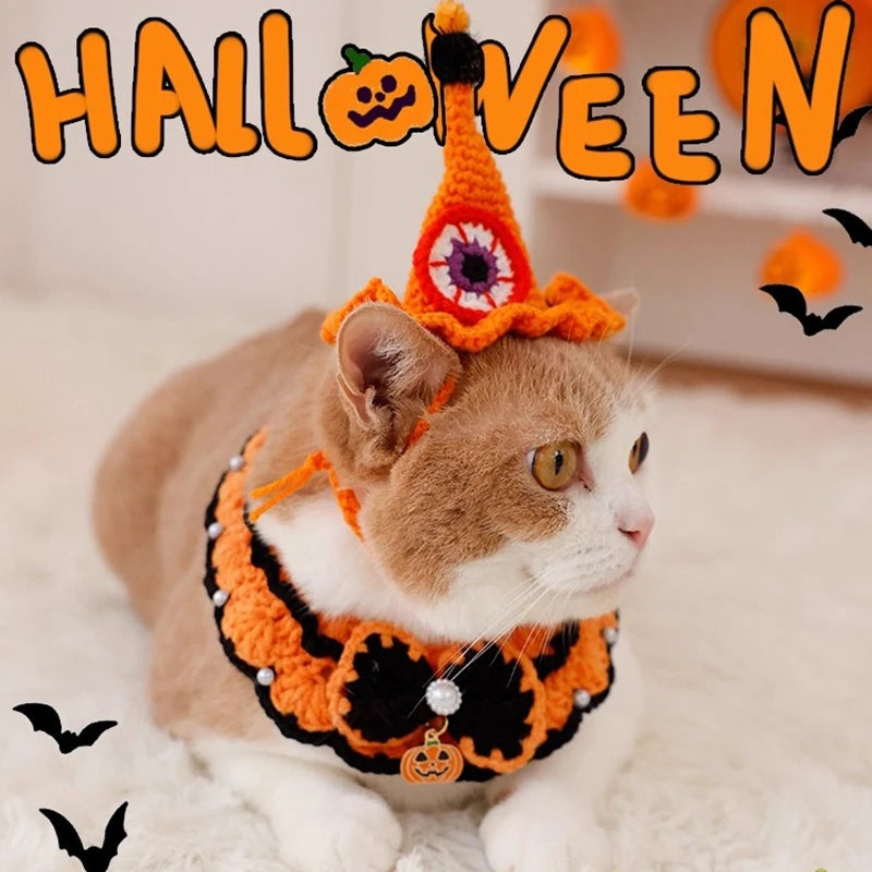 Cat Collar Kawaii Cat Scarf Pet Clothes Halloween Cat Costume Collar Accessorie Nacklace Pet Bibs Halloween Cosplay Decoration
