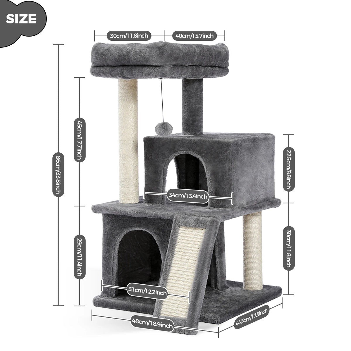 large multi-level cat tree for indoor cats