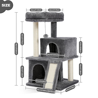 large multi-level cat tree for indoor cats