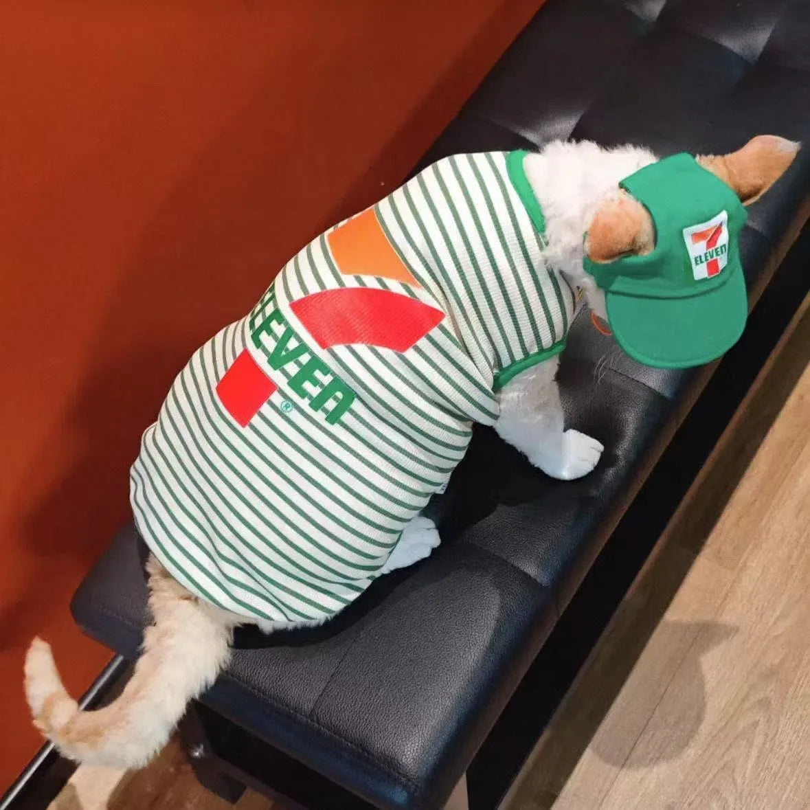 A Set Cat Clothes Funny Costume Convenience Store Employee Cosplay Creative Pet Party Kitten Jumpsuits Novelty Dress Up Costume
