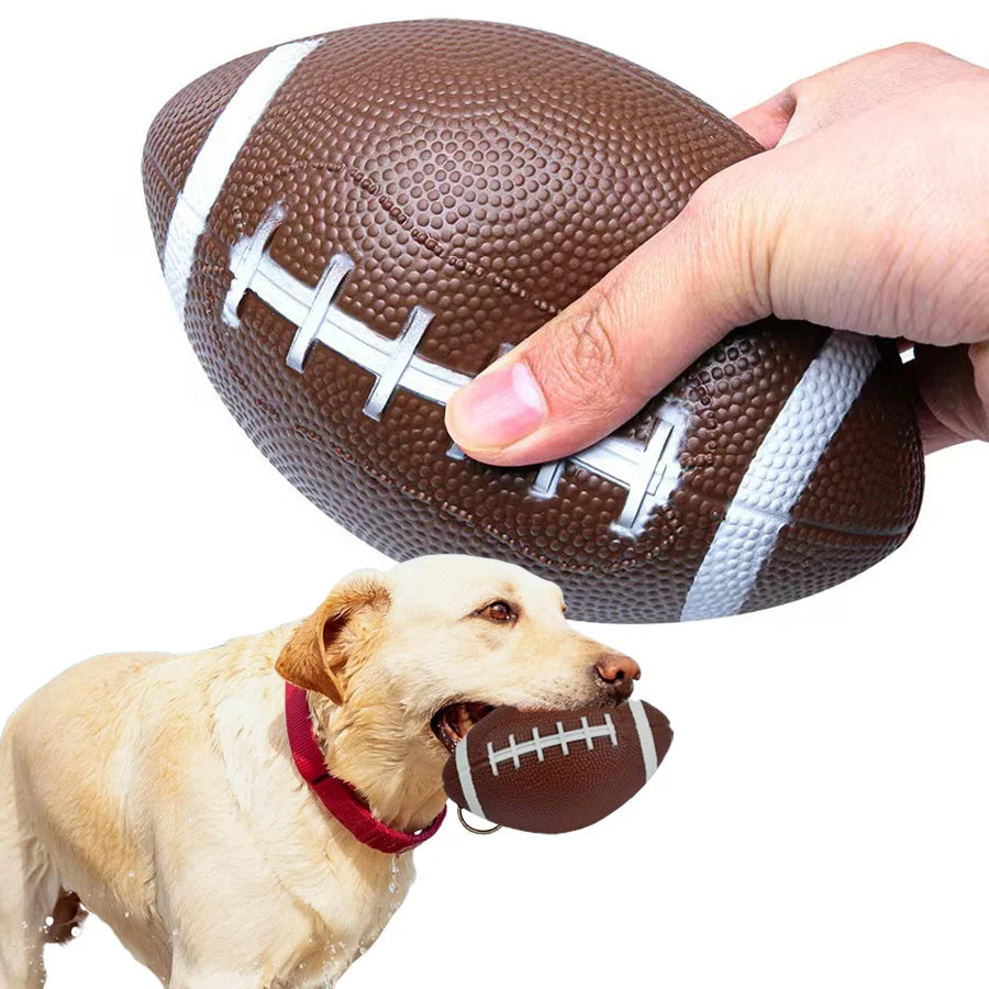 6.7" Inflated Balls for Dogs, Durable Dog Football Toys for Aggressive Chewers Large Rugby Balls Floating Dog Toys for Water JXB