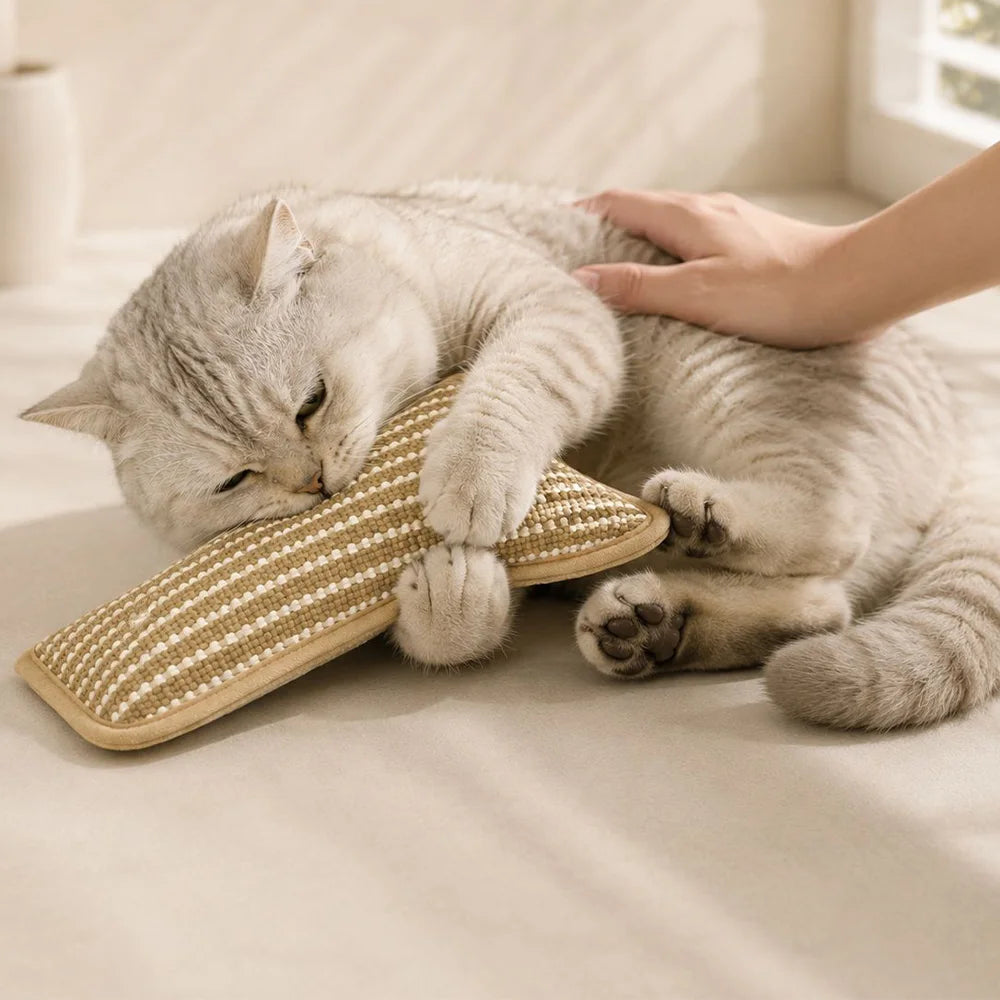 Catnip Pillow Interactive Kicker Toy Sisal Cat Scratcher Chew Toy for Indoor Cats Teeth Grinding Bite Resistant Catnip Toys