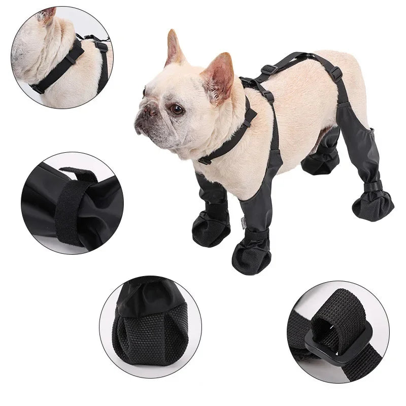 Best Anti-Slip Dog Shoes Pet Paw Protector Dog Rain Booties, Dirty-proof & Anti-fall Dog Outdoor Dog Suspender Sock Shoes