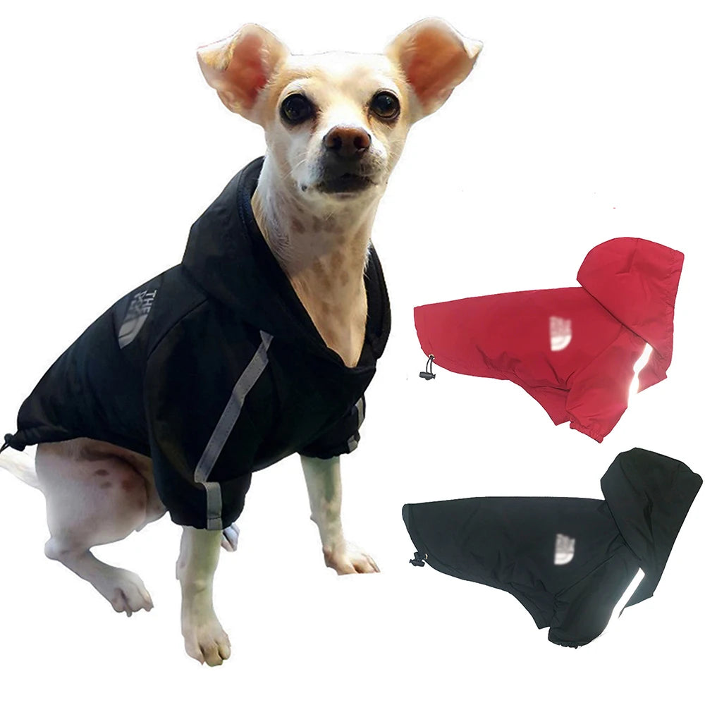 Autumn Winter Pet Dog Waterproof Coat Puppy Warm Cotton Jacket The Dog Face Hoodie Reflective Clothing For Dogs Cats Clothing