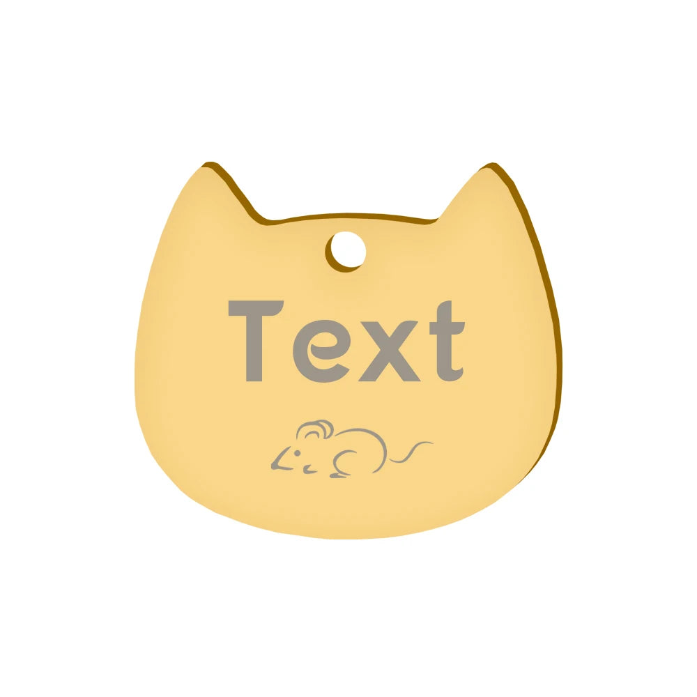 Custom Cat Face Id Dog Tags Name Tags Stainless Steel Plate Decoration Personalized Engraving Animal Chain Charm with number