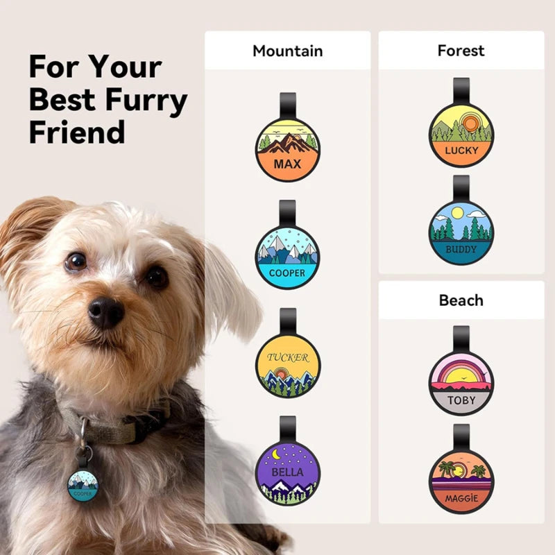 Round Shape Pets Anti-lost Label Puppy Dog Cat Collar Name Tag Customized Dogs Accessoires Personalized Pet ID Tags Pendant